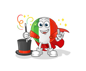 italy flag magician illustration. character vector