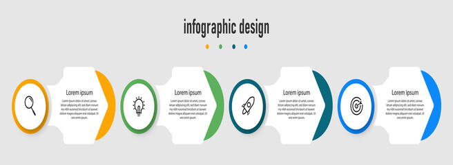 Presentation business infographic design elegant professional template with 4 step