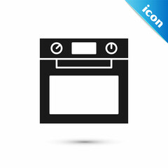 Grey Oven icon isolated on white background. Stove gas oven sign. Vector