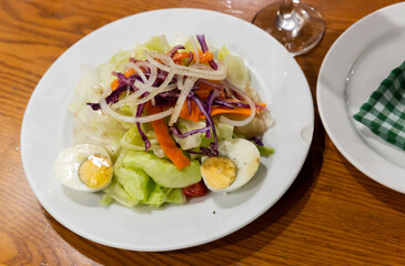 Summer vegetable salad. Spanish cuisine. High quality photo