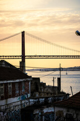city skyline at sunset