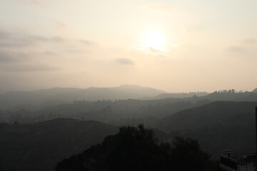 sunrise in the mountains, los angeles