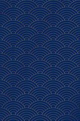 Vector background of japanese wave pattern. Pattern seamless circle abstract wave background luxury color and line. Japanese circle pattern vector illustration