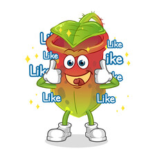 Nepenthes give lots of likes. cartoon vector