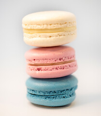 colorful macaroons isolated on white background