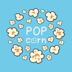 Popcorn kernels explosion cartoon vector set design