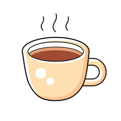 Hot coffee cup isolated cartoon vector icon