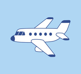 White jet airplane vector icon