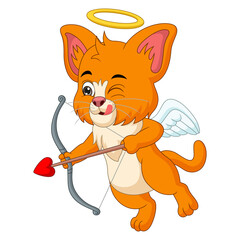 Cute corgi dog cartoon with angel wings