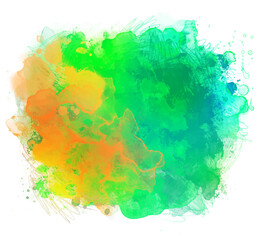 Abstract vector watercolor background isolated on white.