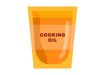 Cooking oil in pouch package. Simple flat illustration