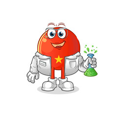 vietnamese flag scientist character. cartoon mascot vector