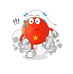 vietnamese flag running illustration. character vector