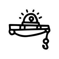 fishing rod bite signal line vector doodle simple icon