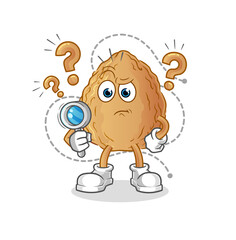 almond searching illustration. character vector