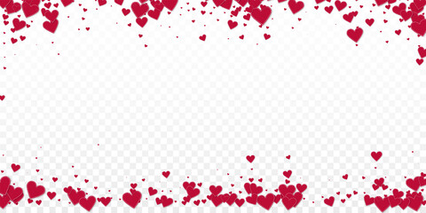 Red heart love confettis. Valentine's day falling