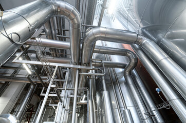 Heavy duty steel pipelines for pumping liquids.