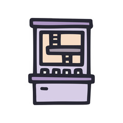 gaming machine color vector doodle simple icon