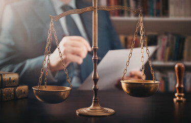 Lawyer working in the office. Law and justice.