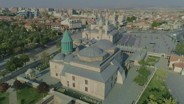 Mevlana monastery with Rumi's Mausoleum and Selimiye Mosque, Konya
