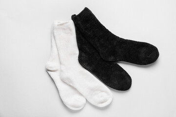 Different socks isolated on white background