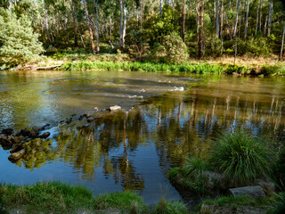 Rocks Angled Across River