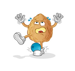 almond hiten by bowling cartoon. cartoon mascot vector