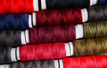 Different sewing threads as background