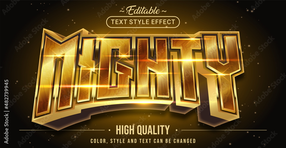 Poster Editable text style effect - Golden Mighty text style theme.
