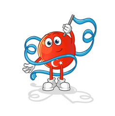 turkish flag Rhythmic Gymnastics mascot. cartoon vector