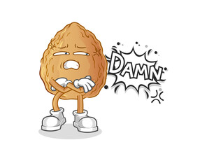 almond very pissed off illustration. character vector