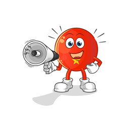 vietnamese flag holding hand loudspeakers vector. cartoon character