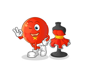 vietnamese flag fashion designer vector. cartoon character