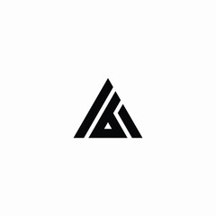 Letter AB,BA triangle logo design vector