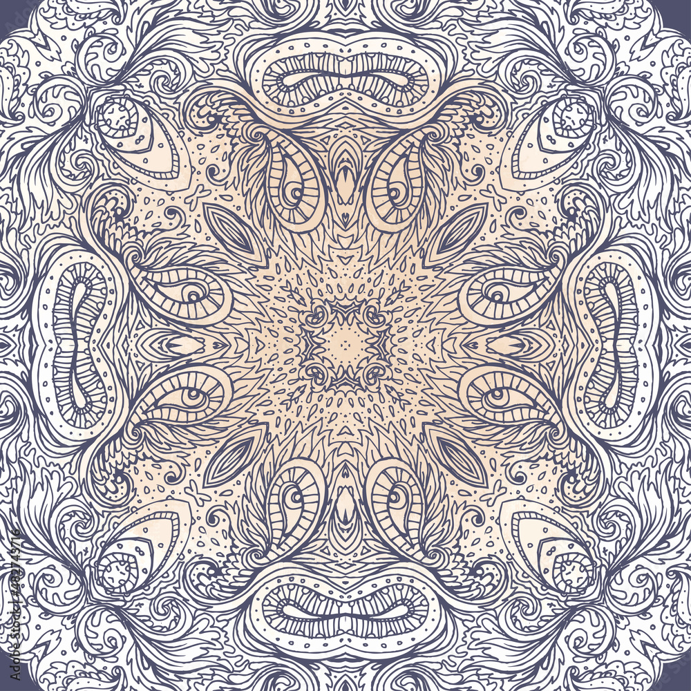 Poster Mandala. Beautiful vintage round pattern in vector.