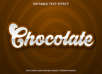 chocolate text effect style template with bold and abstract style use for business logo and brand