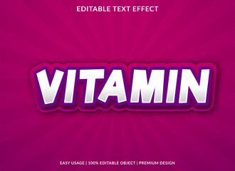 vitamin text effect style template with bold and abstract style use for business logo and brand