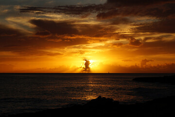 Sunset on a Hawaiian beach