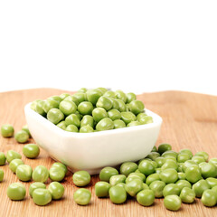 green peas on white