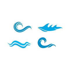 Fototapeta na wymiar Water Wave Icon Logo Template vector illustration