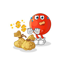 turkish flag refuse money illustration. character vector