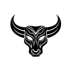 Black Bull Head Tattoo Design