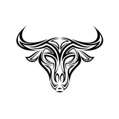 Wild Buffalo Head Tattoo Design Vector