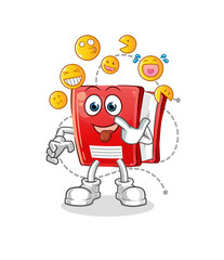 book laugh and mock character. cartoon mascot vector