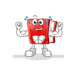 book muscular cartoon. cartoon mascot vector