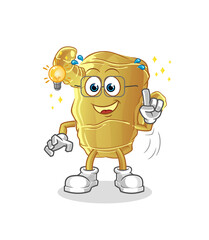 Ginger got an idea cartoon. mascot vector
