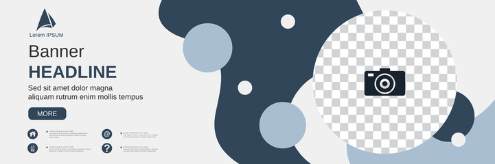 Abstract geometric style horizontal banner, social media cover, booklet, coupon vector design template