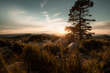 sunset in the mountains