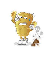 Ginger with stinky waste illustration. character vector