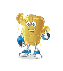 Ginger robot character. cartoon mascot vector